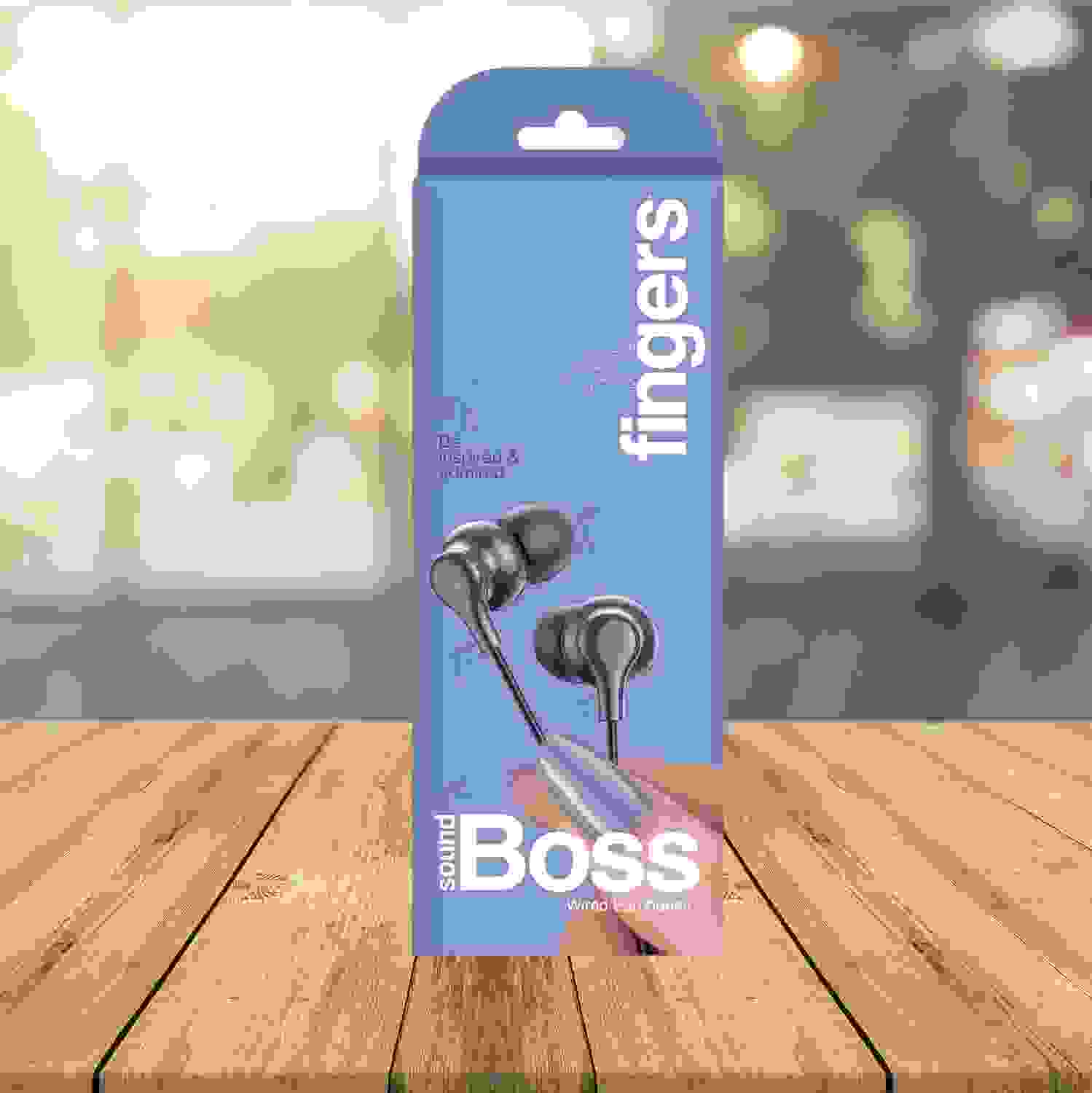 FINGERS SoundBoss Wired Earphones (with in-Built Mic, Sturdy Cable and L-pin Connector)- Dark Silver