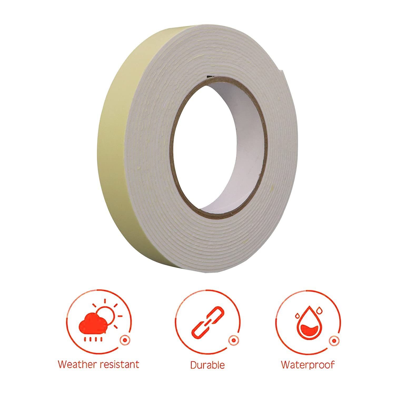 SBFM Double Sided Foam Tape Strong Adhesive Multipurpose Mounting Adhesive for Wall, Furniture, Balloon & Craft 12MM X 5MTR - 6 Nos