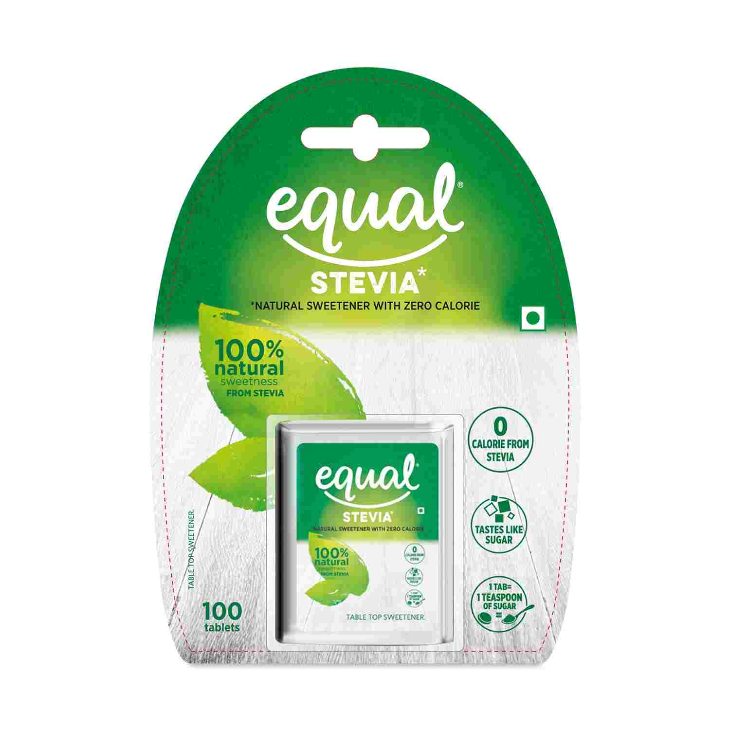 Equal Stevia Natural Sweetener, Sugar Free, 100 Tablets