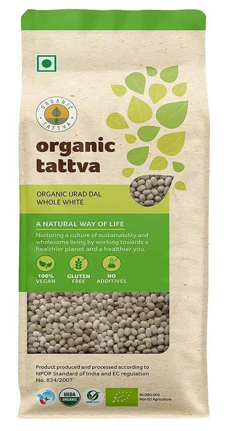 Organic Tattva Urad Dal Whole White - முழு வெள்ளை உளுத்தம் பருப்பு - Paruppu - 500g