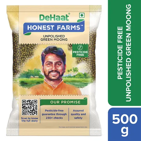 Dehaat Honest Farms Unpolished Green Moong Dal Whole - பாசி பருப்பு - Paruppu - 500g