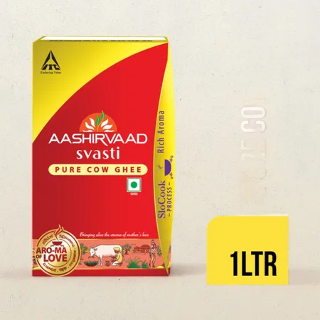 Aashirvaad Svasti Cow Ghee (Carton) - 1Litre