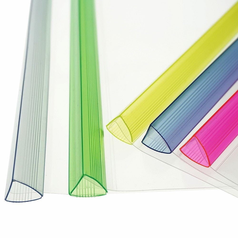 SBFM Stick Transparent File Folder Stick File/Strip File for A4 Paper Holder Storage Case Organizer, My Clear Plastic 100 microns (Transparent_Pack of 10)