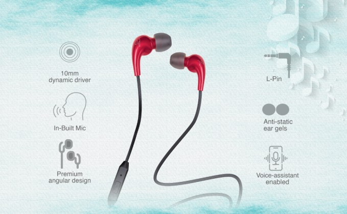 FINGERS Beautific Wired in Ear Earphones with in Line Mic (Cherry Red)