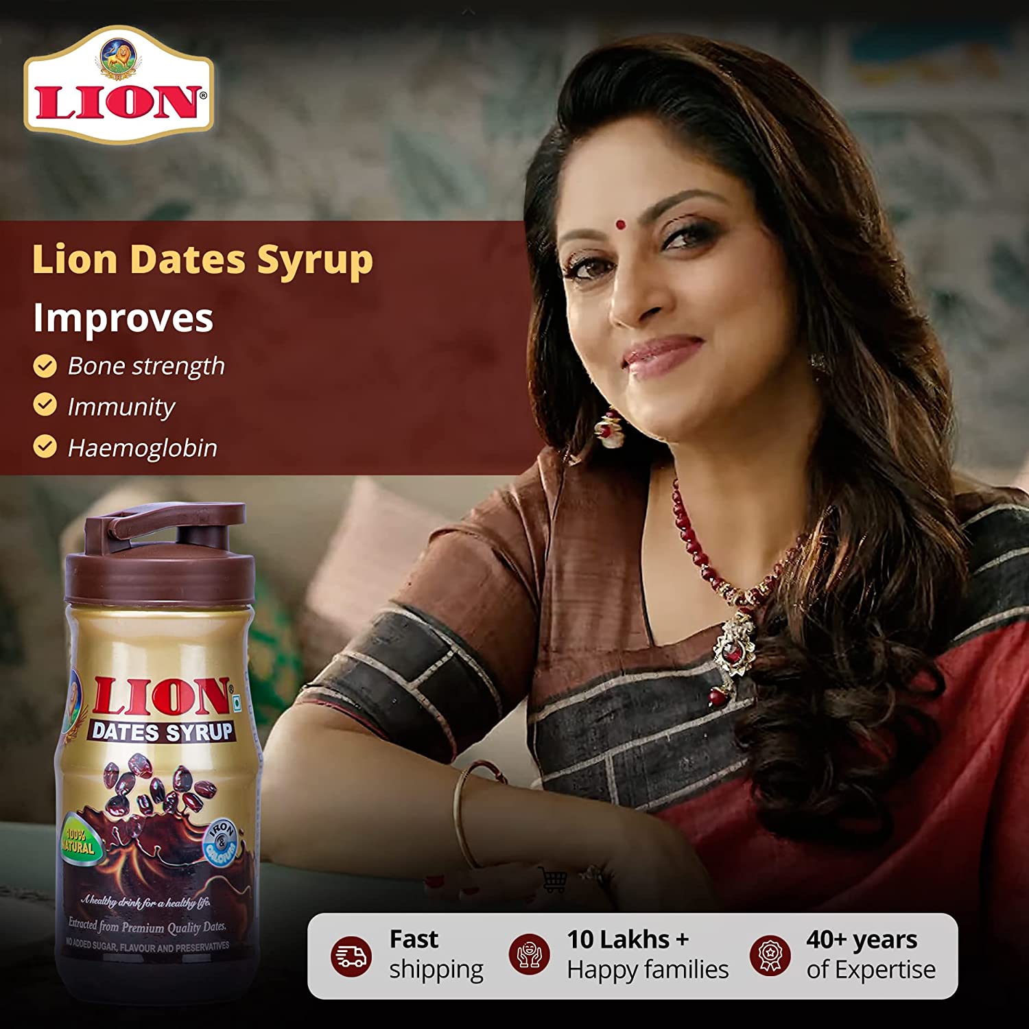 Lion Dates Syrup 1 Kg | 100% Pure Dates Syrup | No Added Sugar and Preservatives | Lion Dates Syrup for Milk | lion syrup