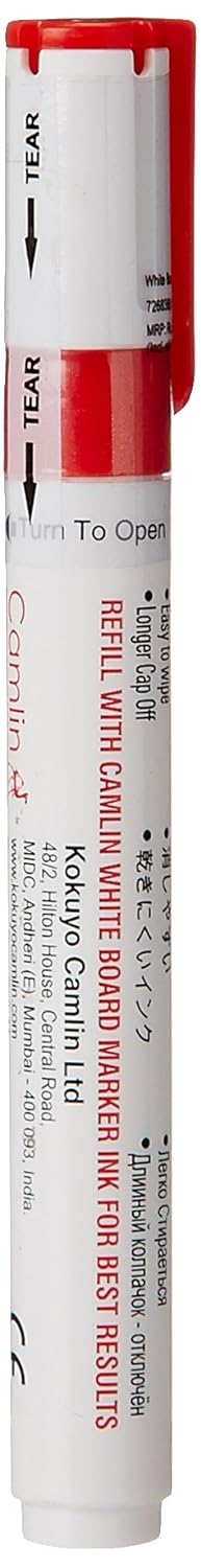 Luxor PRO-E White Board Bold Point Tip Marker Pen (Pack of 10, Ink Colour - Red)