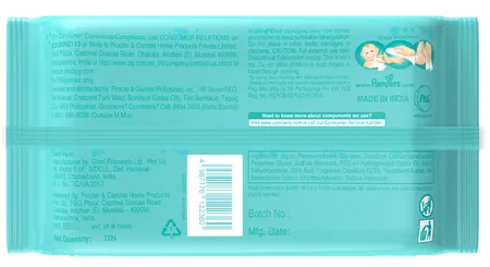 Pampers Baby Wipes With Aloe - 72 Piece