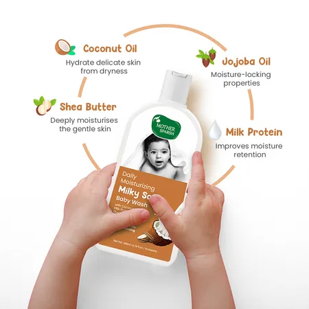 Mother Sparsh Milky Soft Baby Wash With Milk Protein & Coconut Oil - 200ML