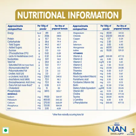 Nestle NAN EXCELLAPRO Powdered Infant Formula (Upto 6 months - Stage 1) - 400g