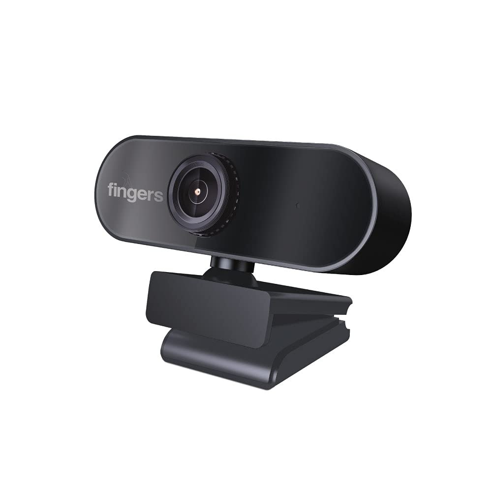 FINGERS 720 Hi-Res Webcam with 720p Wide Angle Lens and Built-in Mic for PC Desktops and Laptops - HD Video Calling & Recording with up to 1280 x 720 Pixels