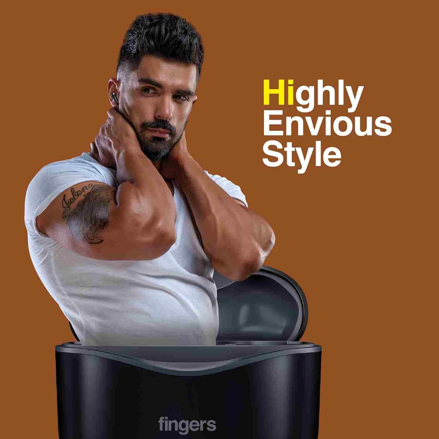 FINGERS Go-Hi Pods2 True Wireless Earbuds [28-Hour Playback, 10 mins Fast Charge for 3-Hour Music, Built-in Mic with Surround Noise Cancellation (SNC™ Technology)]
