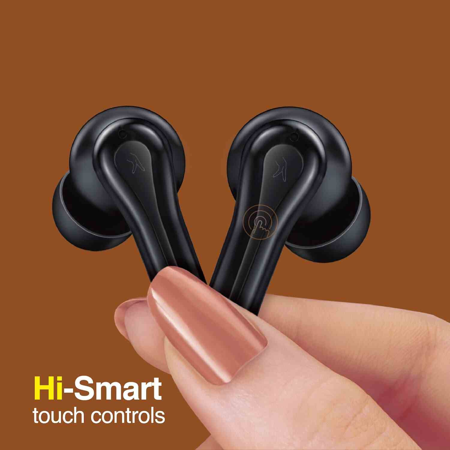 FINGERS Go-Hi Pods2 True Wireless Earbuds [28-Hour Playback, 10 mins Fast Charge for 3-Hour Music, Built-in Mic with Surround Noise Cancellation (SNC™ Technology)]