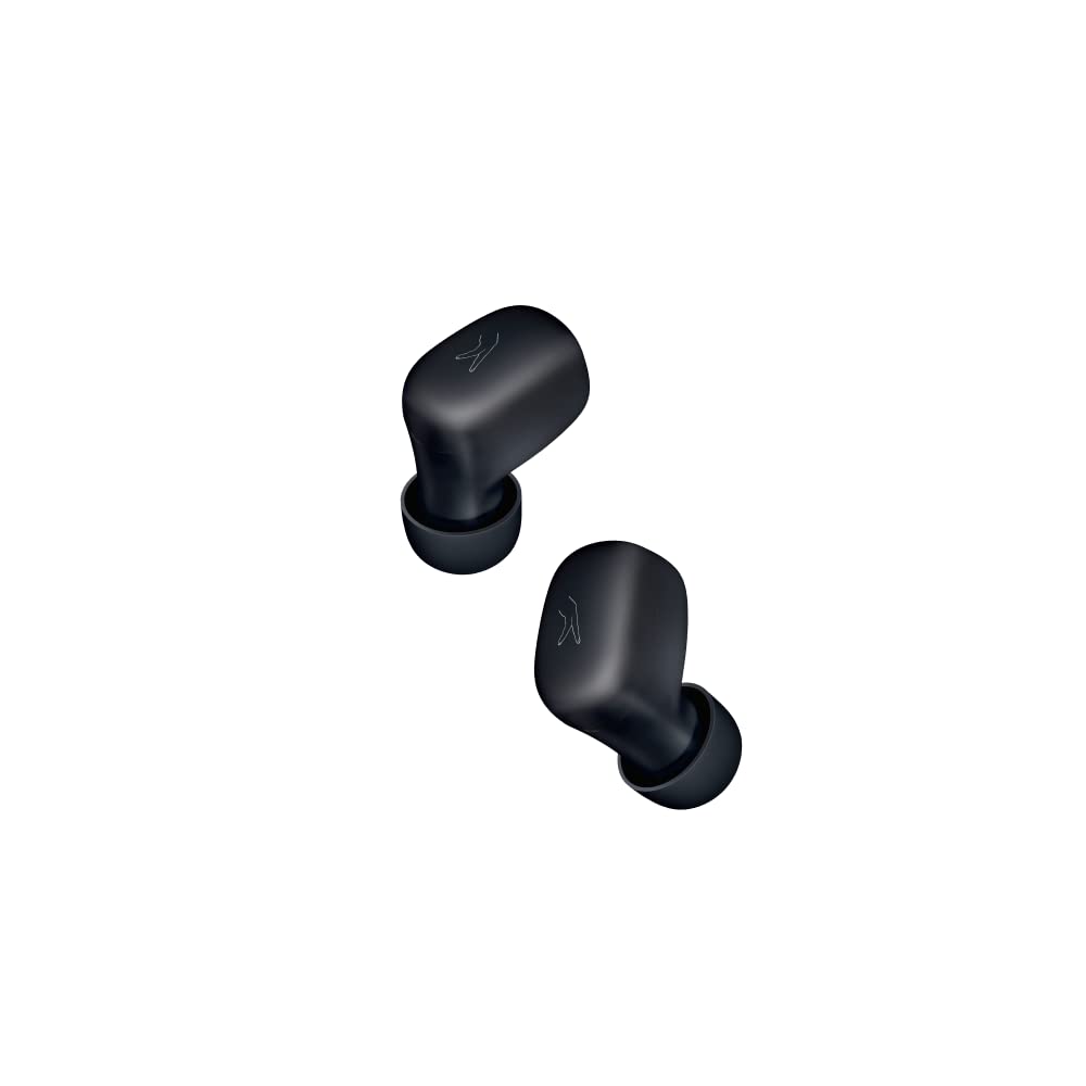 FINGERS SizeZero - World’s Tiniest True Wireless in-Ear Earbuds with 15-Hour Battery Life, Built-in Mic with SNC™ for Clear Calls, Sweat Proof, Lightweight & Smart Touch Controls (Matte Black)