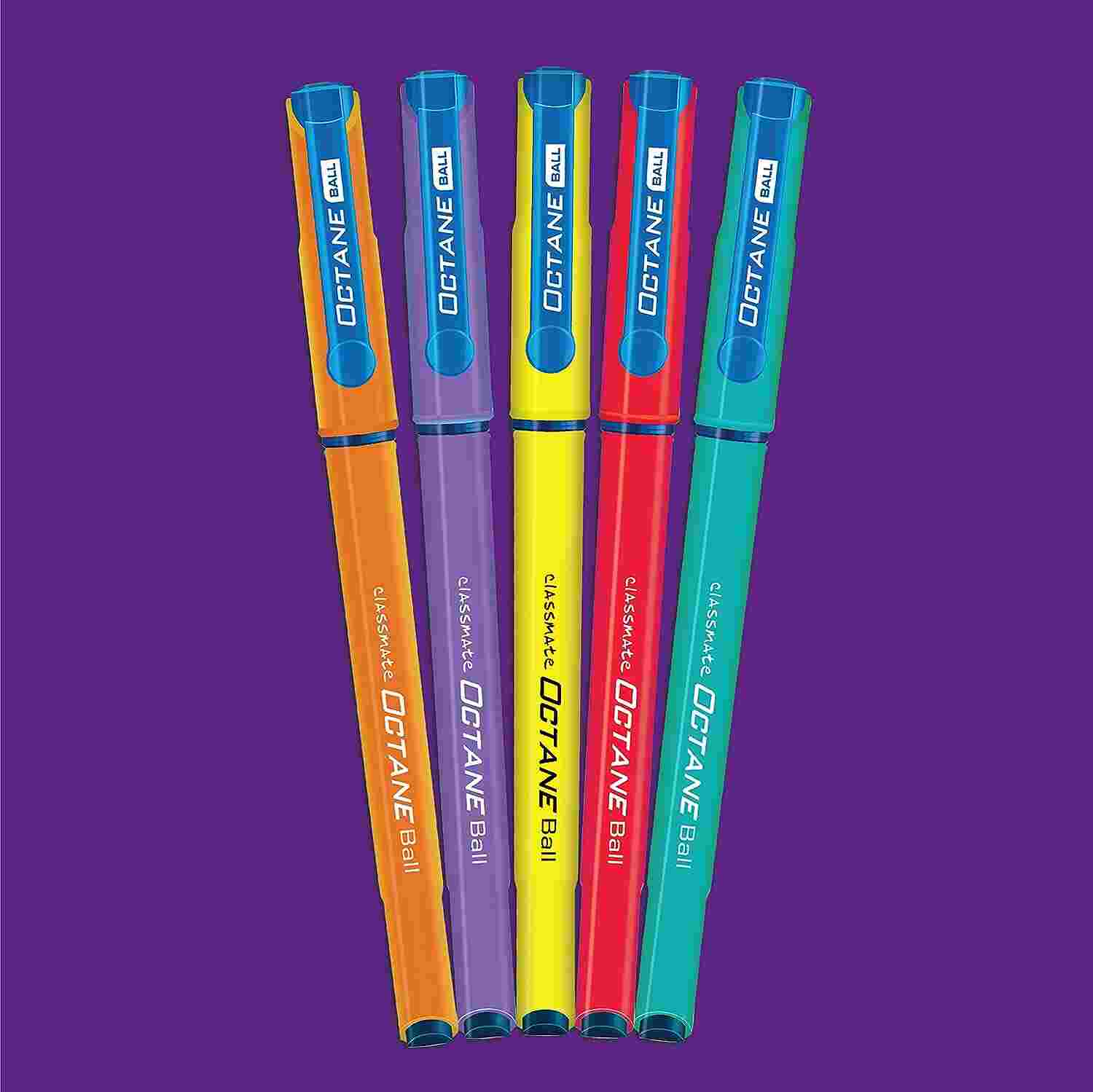Classmate Octane Colour Fest- Blue Ball Pens (Pack of 10) | Smooth & Fast Writing Ball Pens | Attractive Body Colours|Comfortable to Hold & Write|School & Office Stationery|Work from Home Essentials