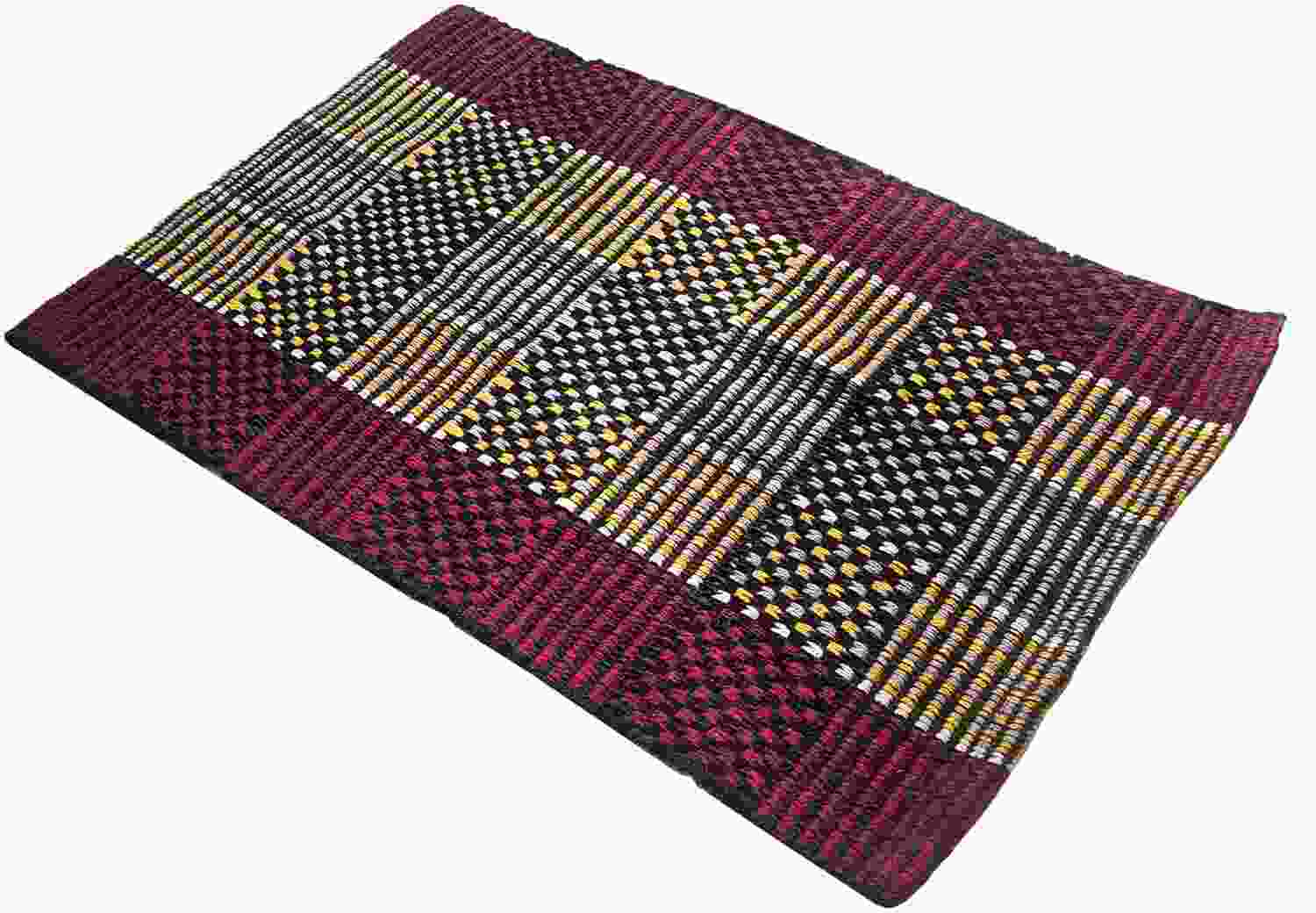 SAI BAGAVATH FAMILY MART 1 Piece Cotton Weaved Water Absorbing Reversible Door Mat for Home Indoor and Outdoor Use (Multicolor, 40 Cm X 60 Cm)