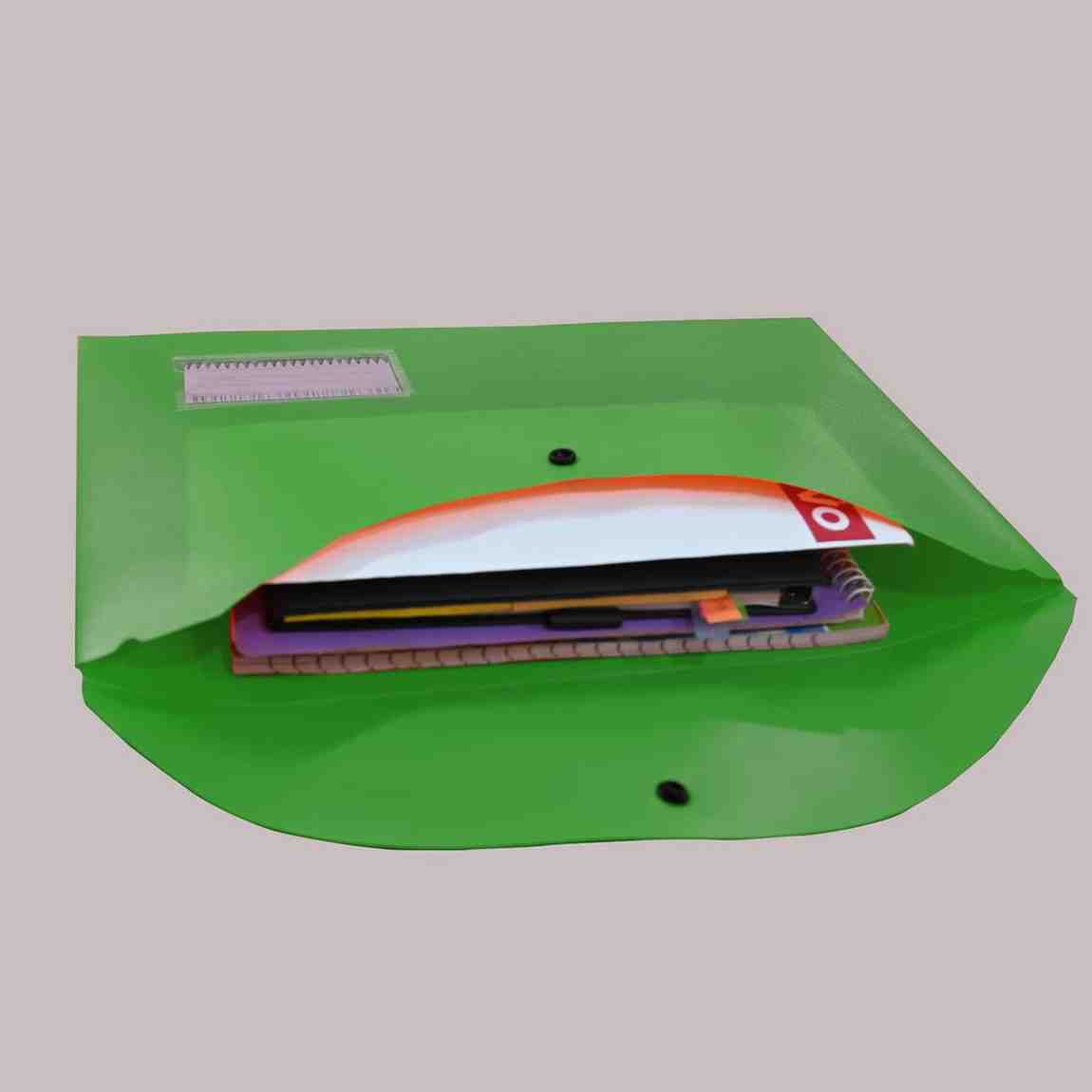 SBFM Bright Color Envelope Folder, Poly-Plastic A4 Documents File Storage Bag With Snap Button Certificate File Holder Document Folder For Certificates (Mix Color), Multi-Coloured (Pack of 12)