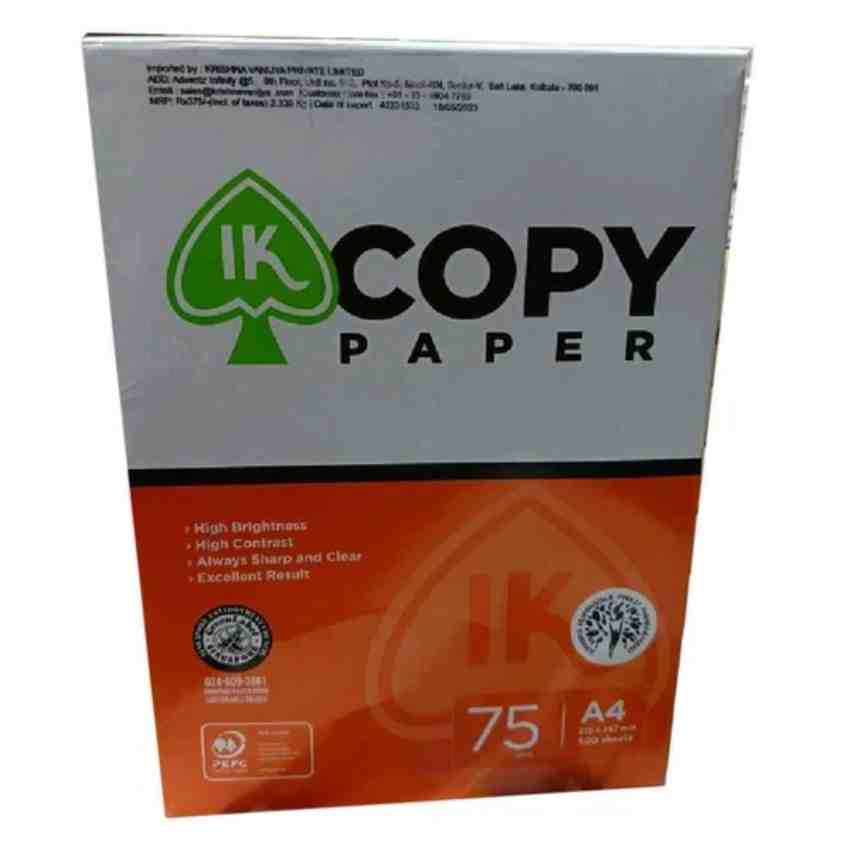 IK Copy Paper - 75GSM 500 Sheets A4 Paper