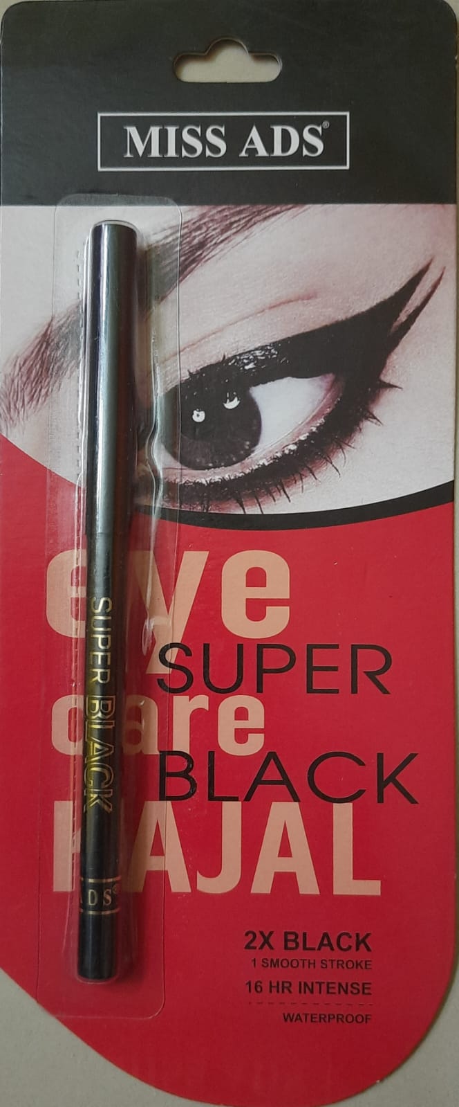 Eye Super care Black Kajal  - 2X BLACK 1 Smooth Stroke - 16HR Intense - Waterproof