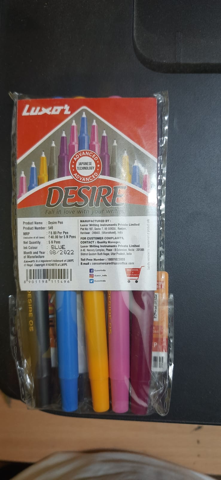 Pen - Advanced writing - Pack of 5 Nos