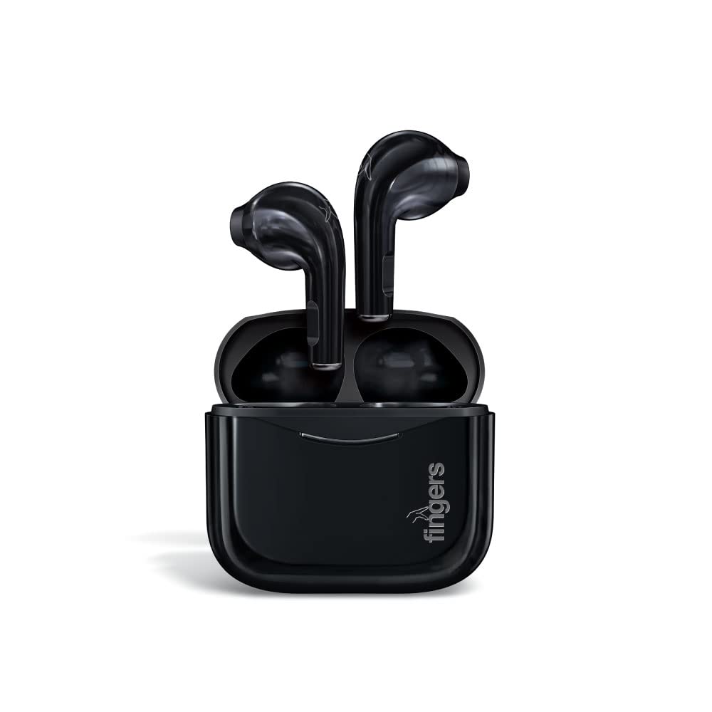 FINGERS Blackbeats Wireless in Ear Earbuds with ‎Built-in Mic (Piano Black)