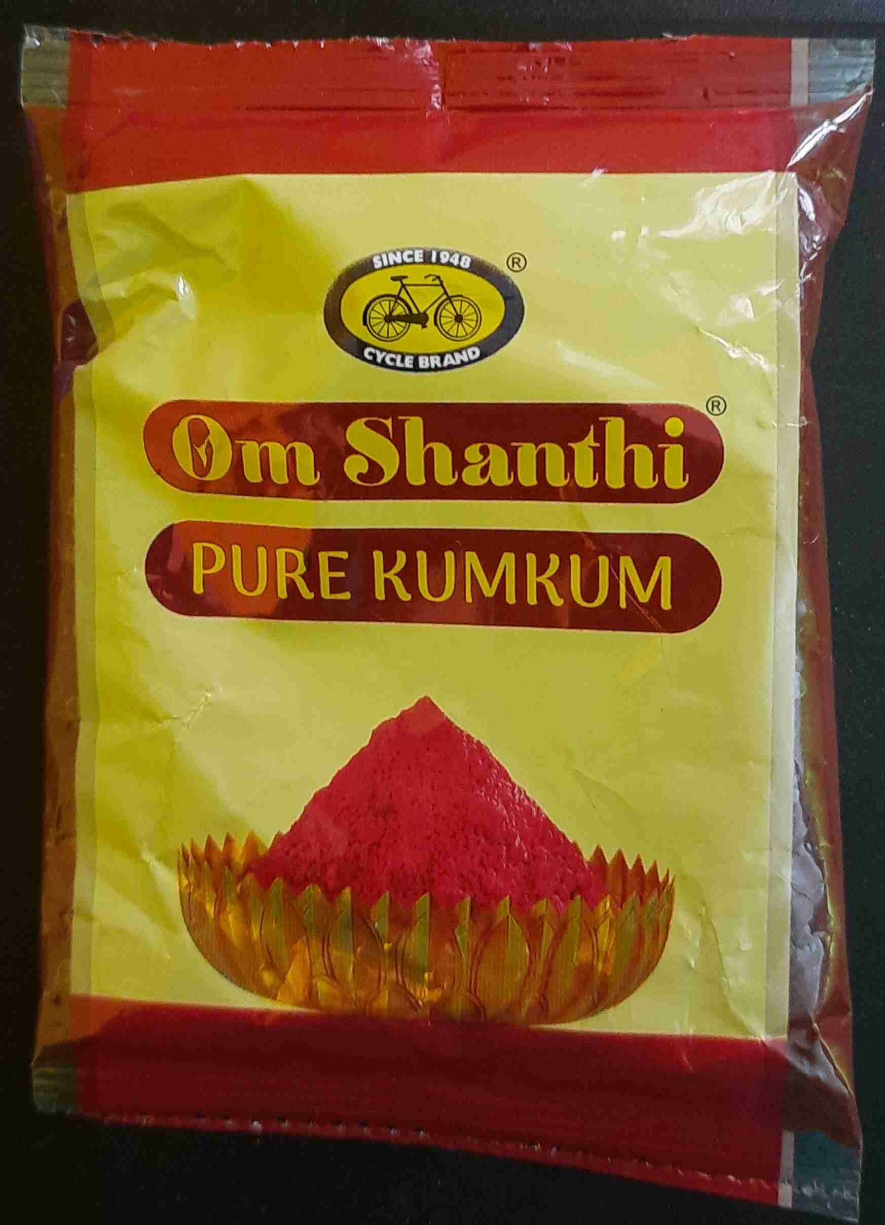 Cycle brand - Pure Kumkum - OM Shanthi (Pack of 02) - 40g