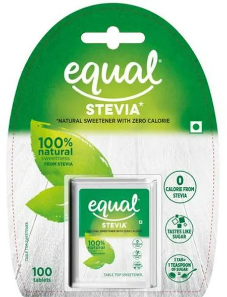 Equal Stevia Natural Sweetener Sugar Free Diabetic Friendly - 100 Piece