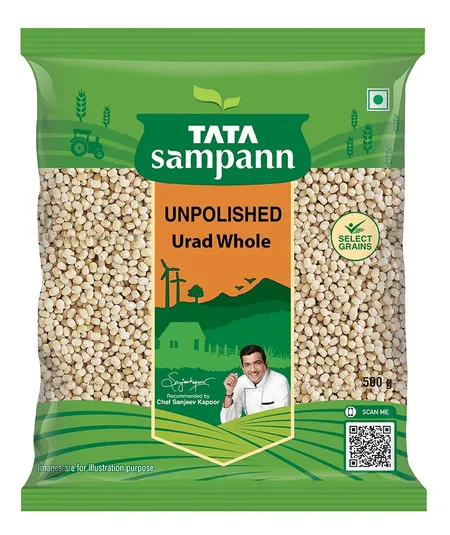 Tata Sampann Unpolished Urad Whole - பாலிஷ் செய்யப்படாத முழு உளுந்து - Ullunthu - 500g
