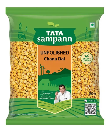 Tata Sampann Unpolished Chana Dal - பாலிஷ் செய்யப்படாத கடலை பருப்பு - Paruppu - 500g