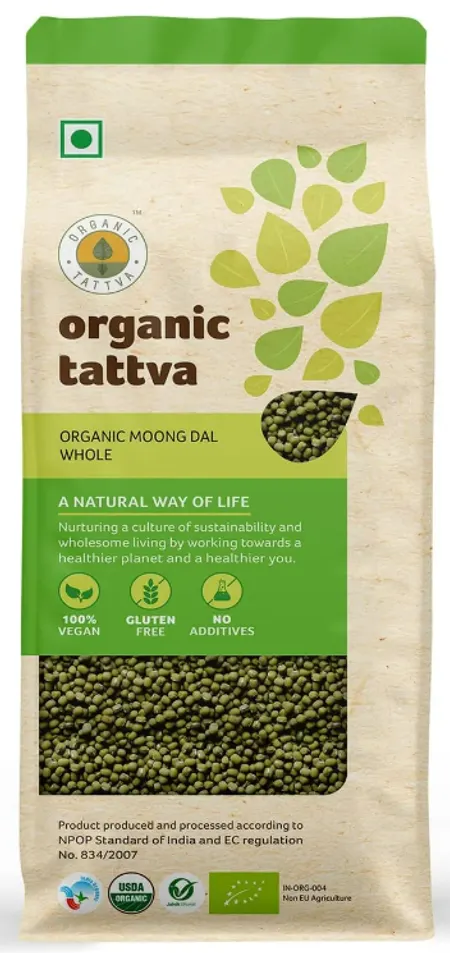 Organic Tattva Moong Dal Whole - முழு பாசிப்பருப்பு - Paruppu - 500g