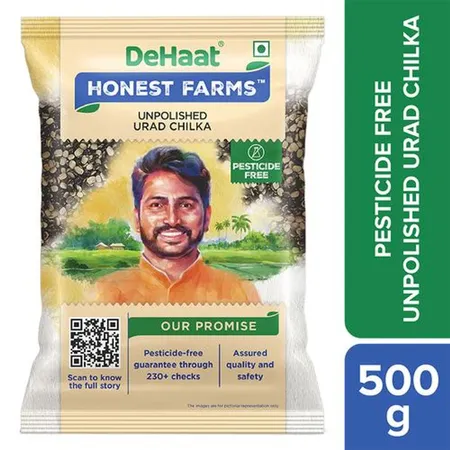 Dehaat Honest Farms Unpolished Urad Dal Chilka - உளுத்தம் பருப்பு தோல் - Paruppu - 500g