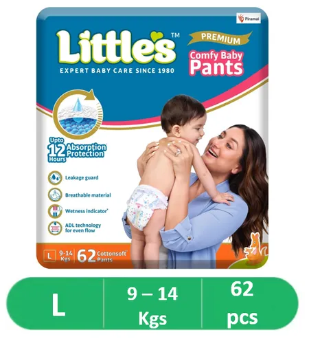 Little's Comfy Baby (Pants , L , 9-14 kg) - 62 Pieces