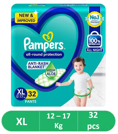 Pampers All Round Protection (Pants, XL, 12-17kg) - 32 Piece
