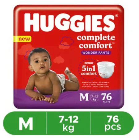 Huggies Complete Care (Pants, M , 7-12 kg) - 76 Piece