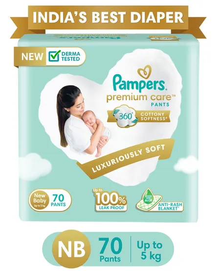 Pampers Premium Care Diapers (Pants, NB , 0-5 kg) - 70 Piece