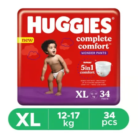 Huggies Complete Care (Pants, XL , 12-17 kg) - 34 Piece