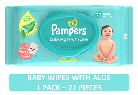 Pampers Baby Wipes With Aloe - 72 Piece