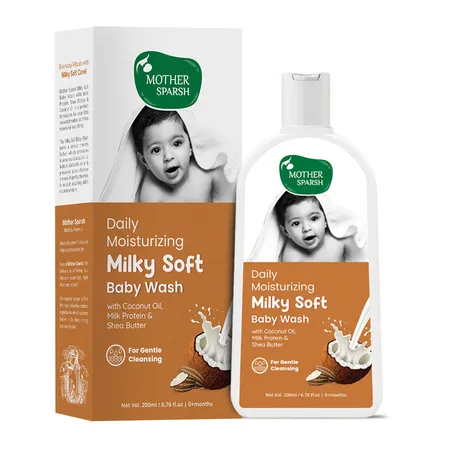 Mother Sparsh Milky Soft Baby Wash With Milk Protein & Coconut Oil - 200ML