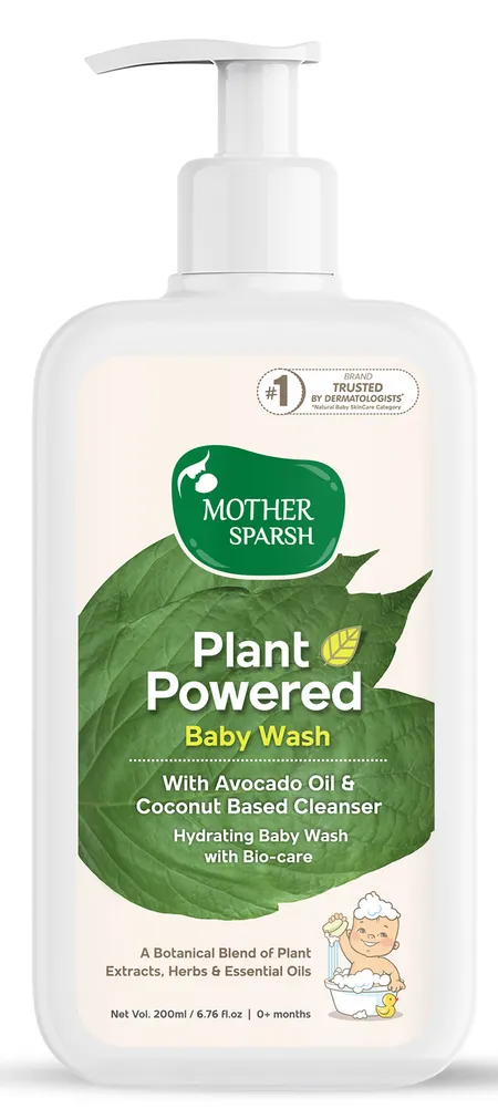 Mother Sparsh Plant Powered Natural Hydrating Baby Wash With Avacado Oil & Coconut - 200ML