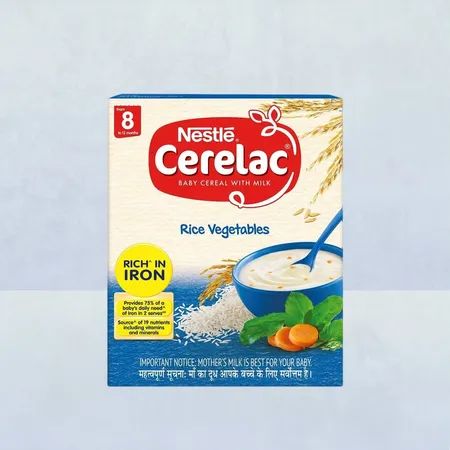 Nestle Cerelac Stage 2 Baby Cereal with Milk Rice Vegetables From 8 To 12 Months - 300g
