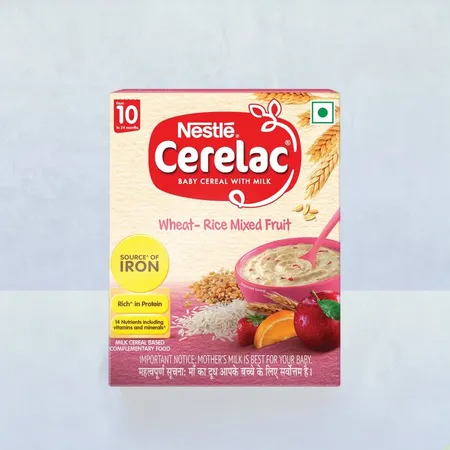 Nestle Cerelac Baby Cereal with Milk, Wheat - Rice Mixed Fruit, From 10 to 24 Months, Stage 3, Source of Iron & Protein - 300g