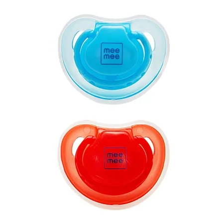 Mee Mee Soft Nipple Baby Pacifier (Red/Blue)
