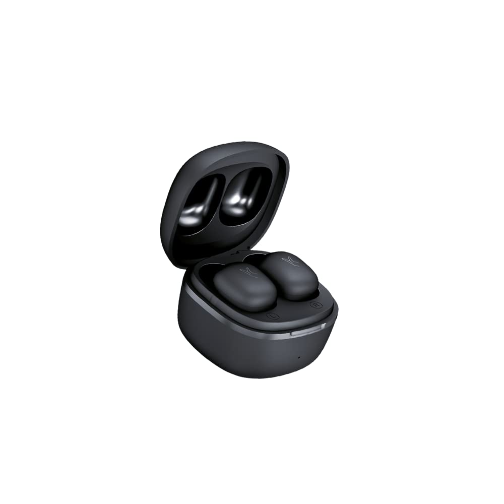 FINGERS SizeZero - World’s Tiniest True Wireless in-Ear Earbuds with 15-Hour Battery Life, Built-in Mic with SNC™ for Clear Calls, Sweat Proof, Lightweight & Smart Touch Controls (Matte Black)