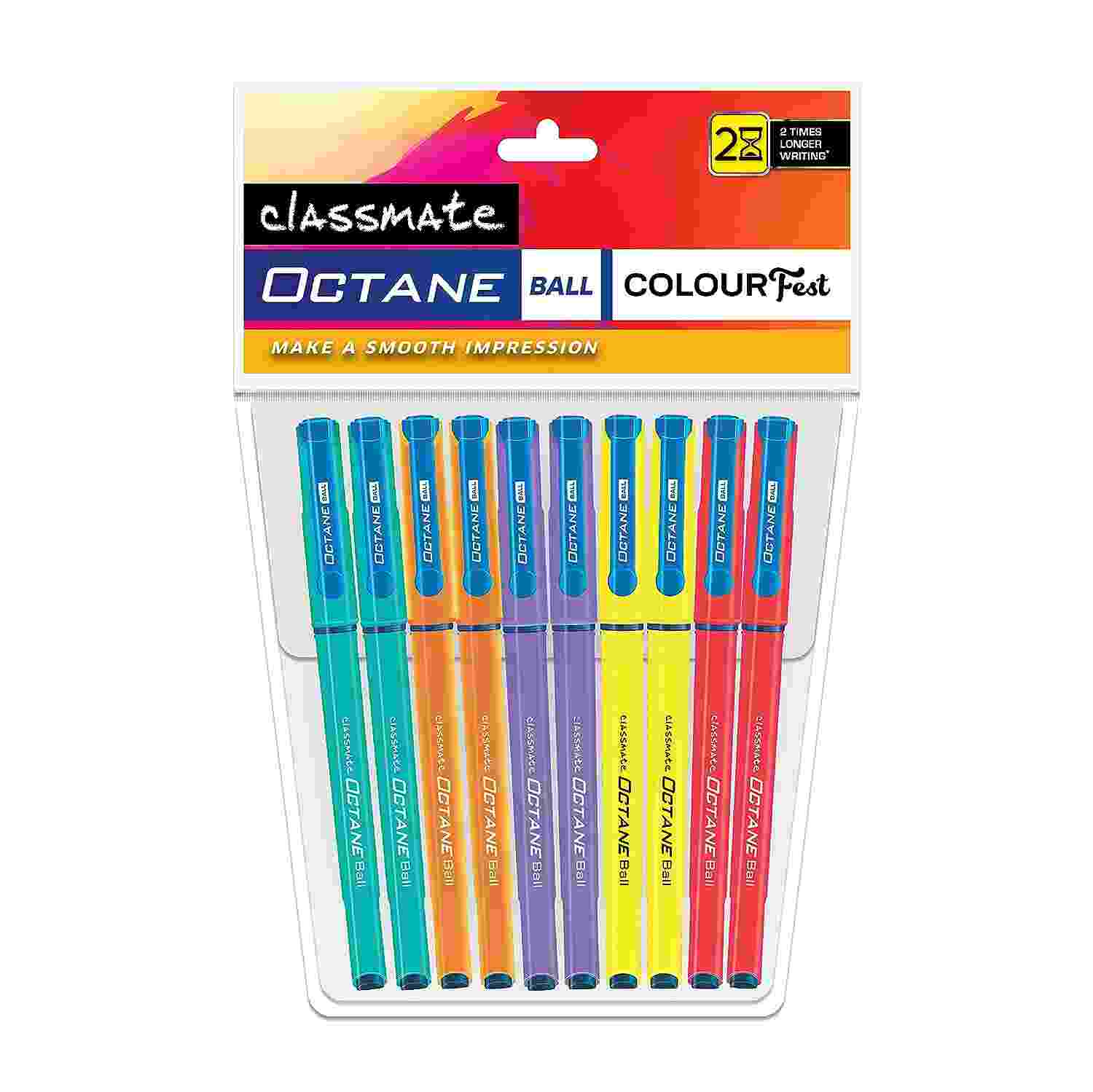 Classmate Octane Colour Fest- Blue Ball Pens (Pack of 20) | Smooth & Fast Writing Ball Pens | Attractive Body Colours|Comfortable to Hold & Write|School & Office Stationery|Work from Home Essentials