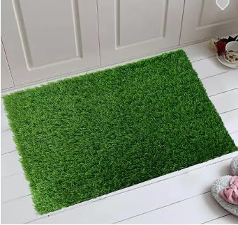 SAI BAGAVATH FAMILY MART Artificial Grass/Doormat for Balcony/Front Door |Soft and Durable Plastic Turf Carpet Mat|Artificial Grass(Green) (55CM x 40CM)